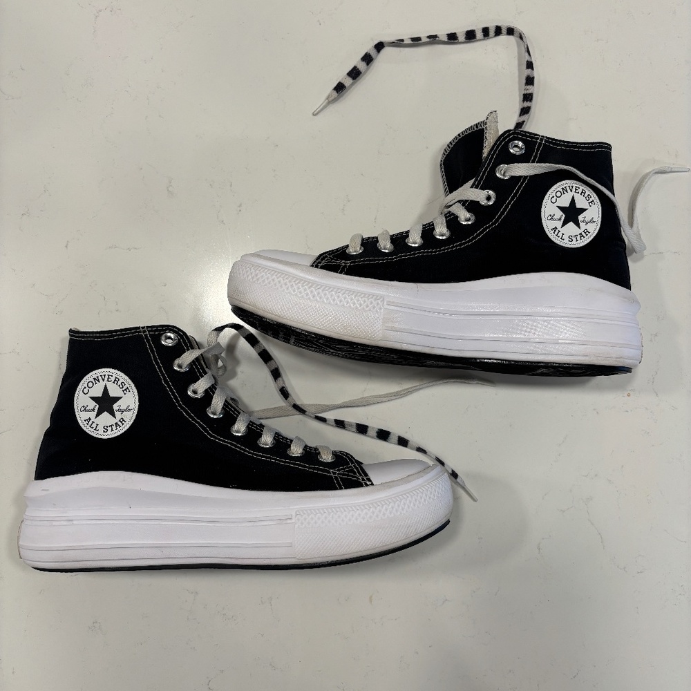 Converse CTAS Move Hi Black Canvas Platform Hi Casual Sneaker Women's Size 10